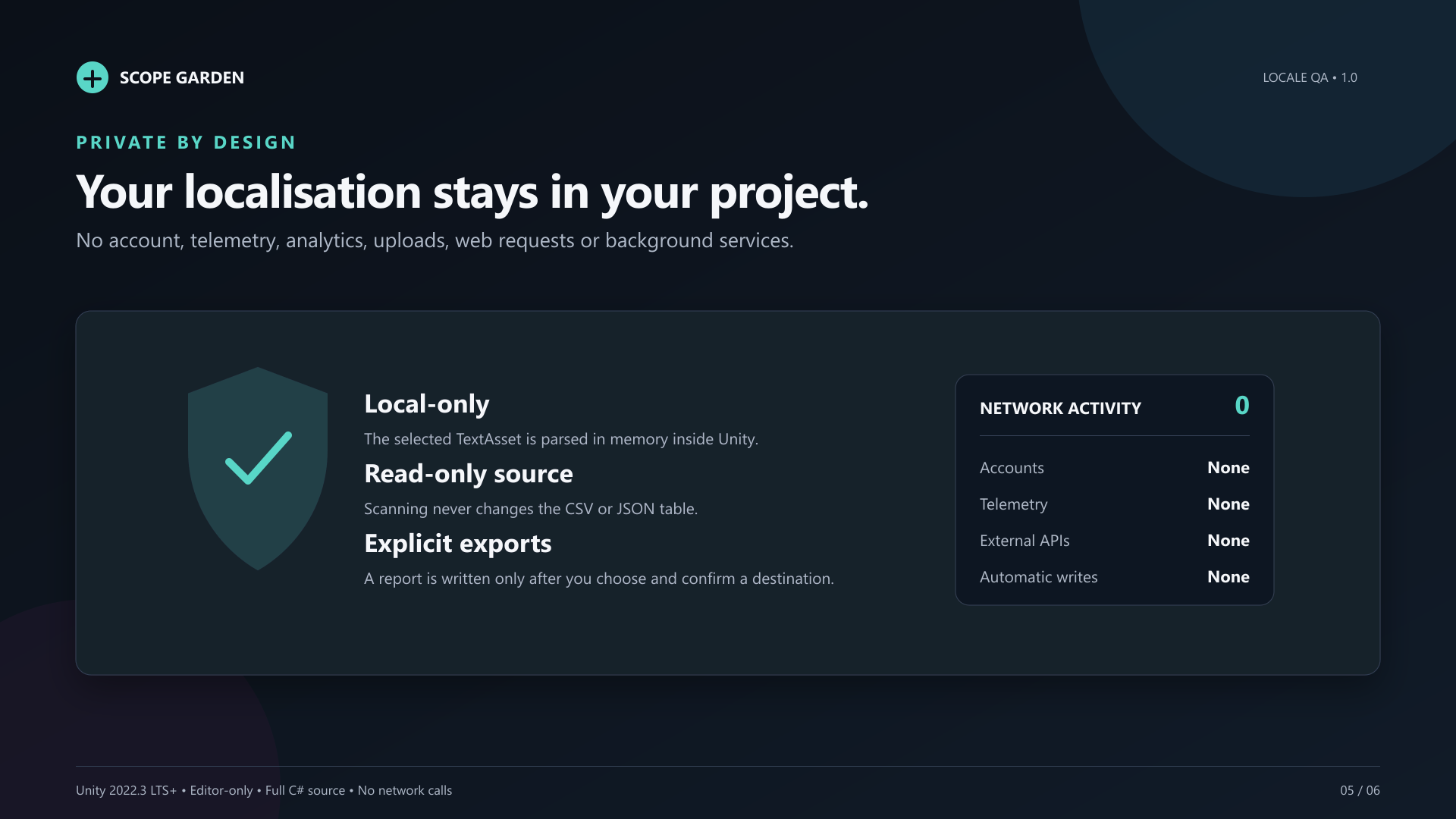 Locale QA report export formats